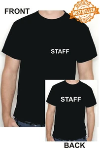 STAFF T-Shirt / Tee / Front + Back Print / WORK / BUSINESS / SHOP / PPE / S-XXL - Picture 1 of 12