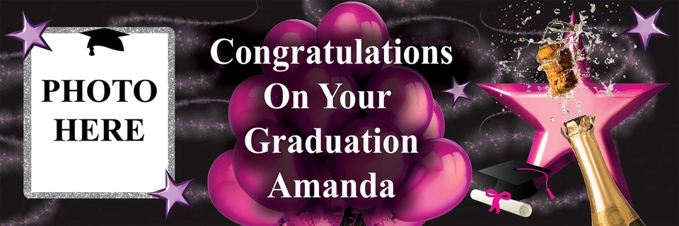 FELICITACIONES PERSONALIZADAS GRADUACIÓN HAS PASADO BANNER CON FOTO CUALQUIER TEXTO Foto 1 de 1