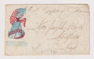E3706: 1860's US Civil War Patriotic Cover, used, PAID - Bild 1 von 1