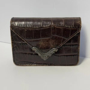 Cartera de colección Brighton para mujer de moda de cuero granulado monedero marrón a presión - Imagen 1 de 5