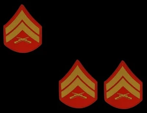 CORPORAL E-4 CHEVRON PATCH SINGLE OR SET US MARINE DRESS BLUES PIN UP UNIFORM!! - Picture 1 of 37