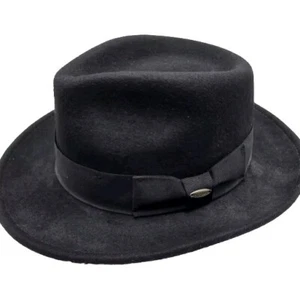 Scala Wool Felt Fedora Black Size Medium - Picture 1 of 9