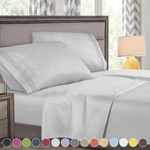 Super Deluxe 1800 Collection Hotel Quality 4 Piece Deep Pocket Bed Sheet Set - Picture 1 of 64