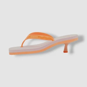 Palm Angels Women's Pink Orange Kitten Heel Flip Flop Sandal Shoes Size M/L - Picture 1 of 4