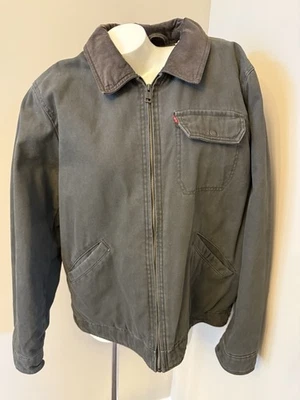 Levi's Depot Jacket Sz XL Men's Garage Green Quilted Insulated Heavy Pockets - Image 1 of 4