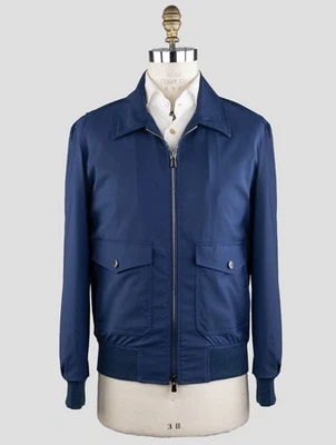 NEW ISAIA BLUE WOOL PA SILK EA COAT US 42 - EU 52 ICY1 - Image 1 of 4