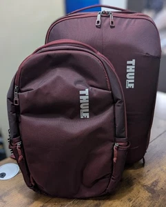 Thule Subterra 2pc Lot Ember Red Carryon and Laptop Backpack Used Once - Picture 1 of 18