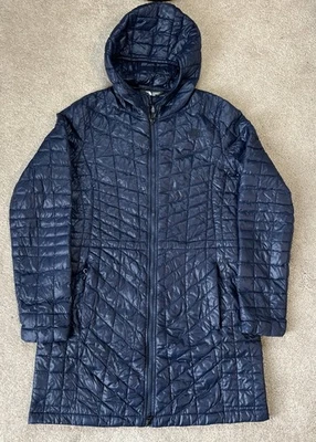 North Face Thermoball Parka Womens Medium Puffer Jacket Midnight Blue Hooded - Image 1 of 4
