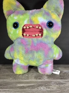 Fuggler Big Bigg Fugg Colorful Teeth Multi Color Tie Dye 18" Large Plush Screech - Picture 1 of 8