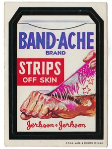 1973 Topps Wacky Packages 1st Series 1 BAND-ACHE STRIPS white back ex No Reserve - Picture 1 of 2