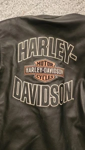 Harley Davidson Leather Jacket Vented Cafe Racer Biker Jacket Mens Size M - Picture 1 of 18