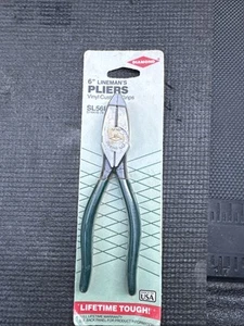 Diamond Diamalloy 6” Lineman’s Pliers Vinyl Sl56PH USA NOS TRIANGLE TOOL - Picture 1 of 8