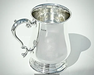 Superb Solid Sterling Silver Pint Tankard By Barnard Family London 1924 : 358.6g - Picture 1 of 19
