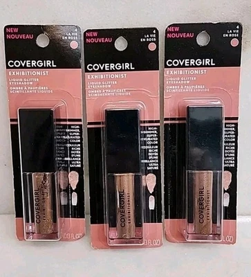 (3) Covergirl Exhibitionist Liquid Glitter High Shimmer Eyeshadow 4 LA VIE - Image 1 of 2