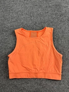 Lululemon Sports Bra Womens Medium Orange High Neck Crop Tank Yoga Workout Top - Picture 1 of 5