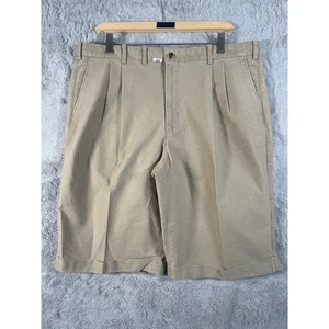 VTG Papas Maniere De Heming Mens XL 36" Khaki Pleated Golf Shorts Cuffed Casual - Picture 1 of 7