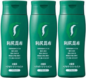 Rishiri Konbu Tratamiento de Color de Cabello Tinte de Cabello Blanco (Negro) 200g x 3 JAPÓN NUEVO - Imagen 1 de 1
