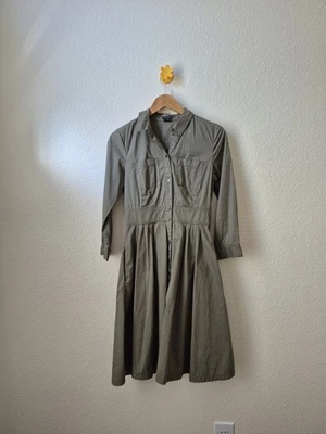Woman Club Monaco Dress Khaki  Green Size 2 Midi-length Button Down - Image 1 of 4