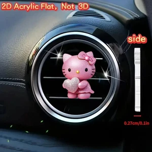 Hello Kitty Acryl Auto Lufterfrischer - Sparkling Pink Cat Design, Floral Akzente - Bild 1 von 28