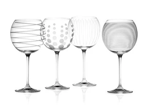 Mikasa Cheers Set Of 4 Crystal Gin Copa Balloon Glasses Precision-etched Design - Picture 1 of 14
