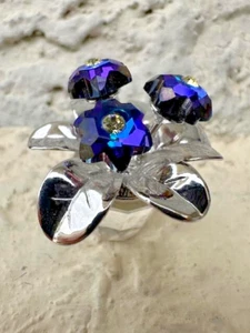 SWAROVSKI CRYSTAL MEMORIES BLUE PRIMULA **NEW WITH BOX & COA*** - Picture 1 of 4