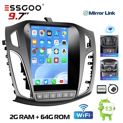 9.7" Apple CarPlay Android 13 Autoradio GPS NAV RDS BT Für Fürd Focus MK3 12-18 - Bild 1 von 4