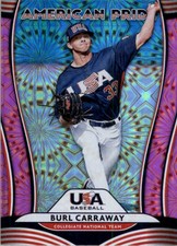 2020 Donruss American Pride Pink Fireworks #14 Burl Carraway Justin Verlander