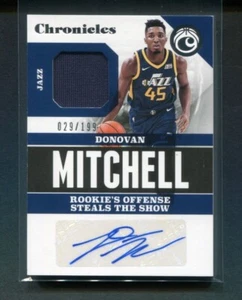 2017-18 Panini Chronicles Donovan Mitchell Rookie Jersey Auto 29/199 - Picture 1 of 2
