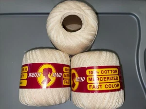 Fast Maid Crochet Cotton Thread FAST COLOR ECONOMY (Lot Of 3) #430-Cream 400yd - Picture 1 of 5