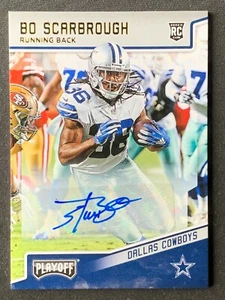 2018 Panini Playoff Red Zone Bo Scarbrough #289 Rookie Auto - Bild 1 von 6