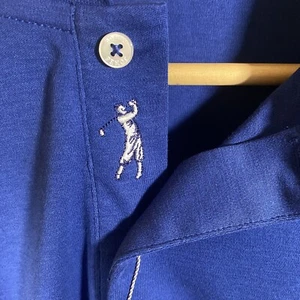 BOBBY JONES Golf Shirt Mens 100% Pima Cotton Iconic Logo Collar Sz M Cobalt Blue - Picture 1 of 11