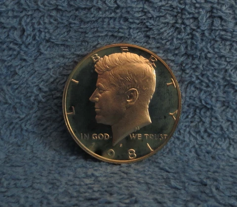 1981-S Type 2 Flat "S" Cameo Proof Kennedy half dollar. Toned Cover