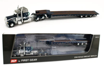 DCP 1:64 *BLUE & SILVER* Peterbilt 389 48" Midroof w/TALBERT 5553TA Flatbed NIB! - Image 1 of 4