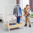 Liberty House Toys White and Pine Wooden Kids Dressing Rail Unit, MDF, 98.5cm H