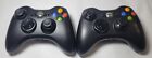 Microsoft Xbox 360 Wireless Controller Black Tested Oem Authentic - Lot Of 2