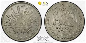 1887 Mexico Ca MM 8 Reales Ca70 PCGS XF - Picture 1 of 5