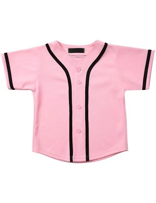 Bebé BÉISBOL BOTÓN Camisetas Niños Jersey Uniforme Escuela Deportes Activo Informal Foto 1 de 2