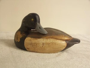 Solid Hand Carved Bluebill Duck Decoy - Signed J.B. Laurenzo - Picture 1 of 2