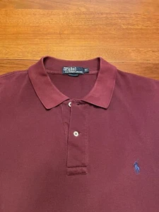 XLT Polo Ralph Lauren Knit Short Sleeve Cotton Polo solid  Maroon  - Picture 1 of 7