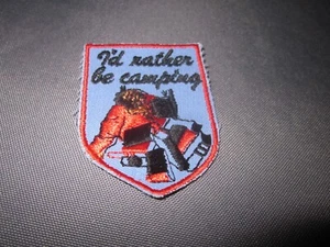 Vintage I'D RATHER BE CAMPING PATCH - Picture 1 of 3