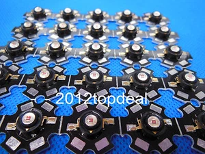 10 Stck. 3 W Rot High Power LED Licht Perlen Chip 3 Watt 620-625NM mit 20 mm Stern Leiterplatte - Bild 1 von 4