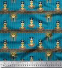 Soimoi Cotton Poplin Fabric Stripe & Egyptian Women Fabric Prints-dNa