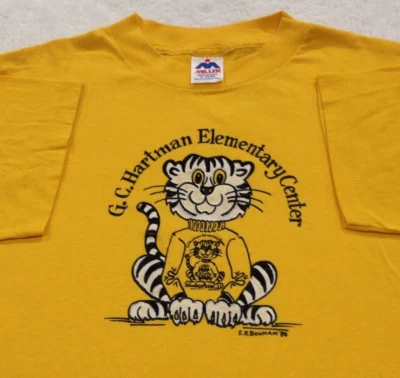 复古 80 年代 GC HARTMAN ELEMENTARY CENTER T 恤大号单针 Catawissa PA — 第 1/4 张图片