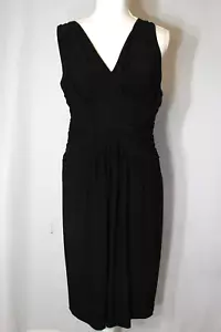 New Jones New York After 5 Black Sleeveless V Neck Dress Cocktail Party Size 14 - Picture 1 of 8