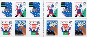 Scott #2802a Christmas Greetings (Snowman) Booklet of 12 Stamps - MNH P#V3333333 - Picture 1 of 2
