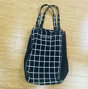 Victoria's Secret Pink Black & White Checker Weekender Canvas Tote Bag. - Picture 1 of 5