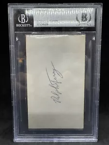 Ralph Terry Signed 3x5 Index Card NY Yankees BVG BECKETT SLAB - Picture 1 of 2