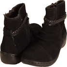 Clarks Cora Braid Womens Ankle Boot Black Suede US Size 8