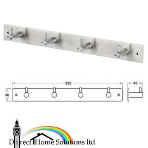 Abrigo Hafele Gancho Riel 4 Ganchos de Pared Ropa Colgador Acero Inoxidable Pasillo Sala - Imagen 1 de 5