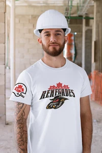 Defunct 2002  Retro Style CFL Ottawa Renegades Print T - Shirt S - 3XL NEW NWOT - Picture 1 of 4